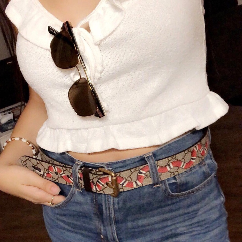 Gucci Belt: “GG Supreme belt with Kingsnake print”